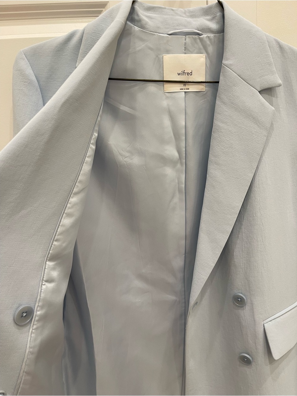 Wilfred Pale Blue Double-Breasted Blazer - Picture 2 of 6